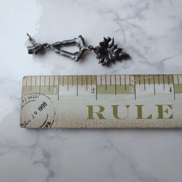 Ultra Modern Large Blue, Black and Orange Statement Chandelier Earrings - Picture 3 of 4